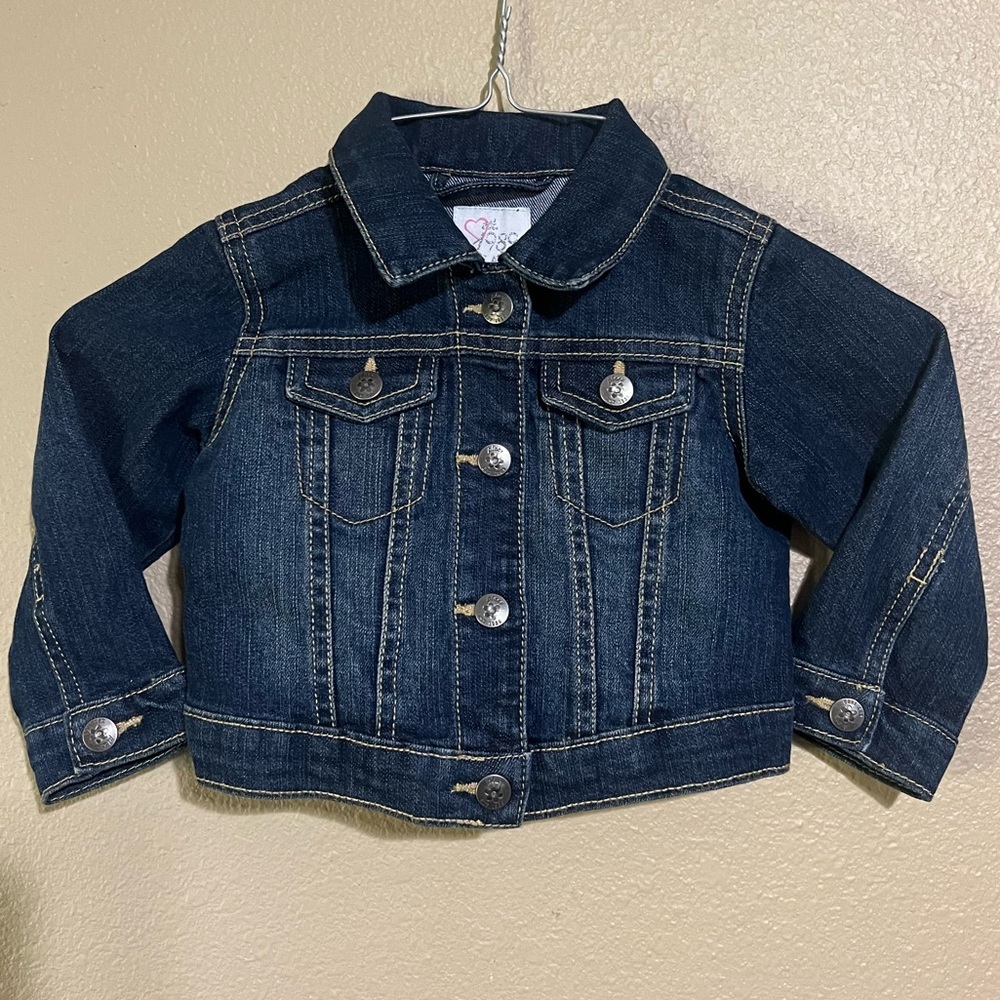 The Children's Place Blue Jean Jacket Classic Style Girls 12-18Mos